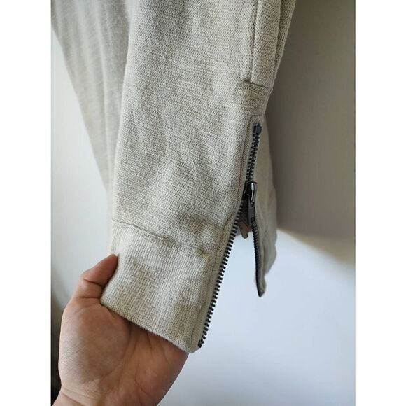 Free People Women's Size Small Gray Knit Snap Button Sweater Side Zippers - Picture 2 of 11